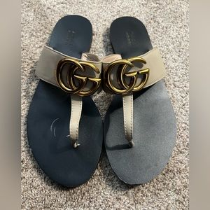 Authentic Gucci gold sandals